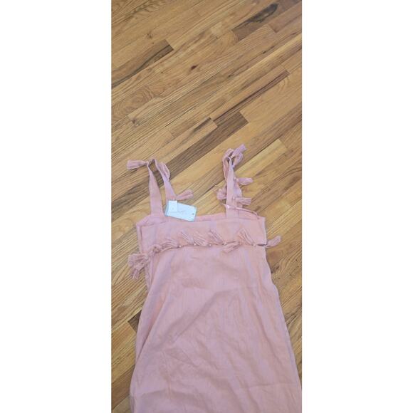 NWT Antonio Melani Nat Note Linen Maxi Dress Cece Tassel Women's 12 Pink NWI - Picture 7 of 16